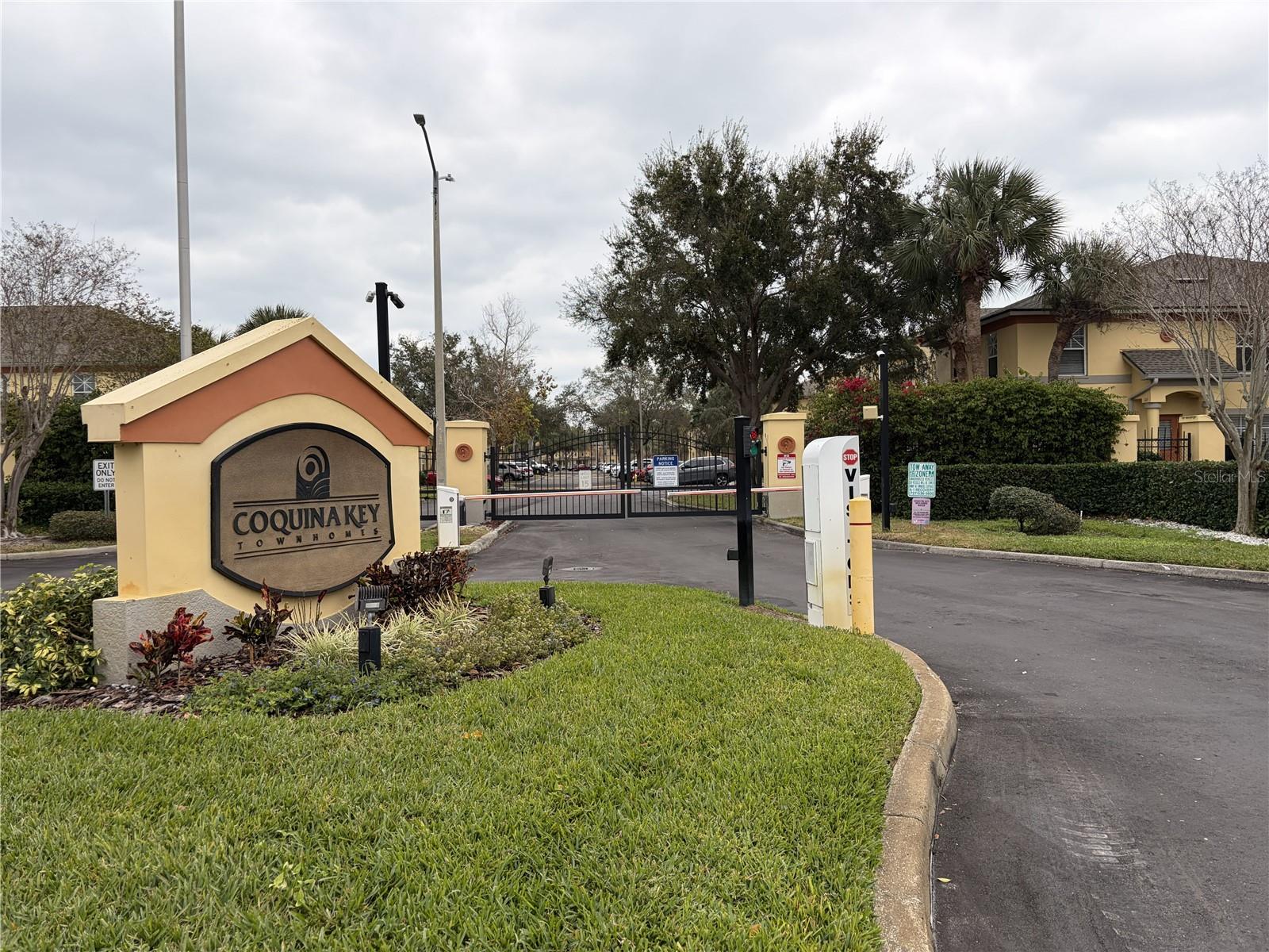 Entrance Sign with gates