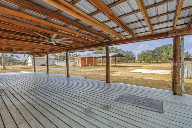 View from covered porch