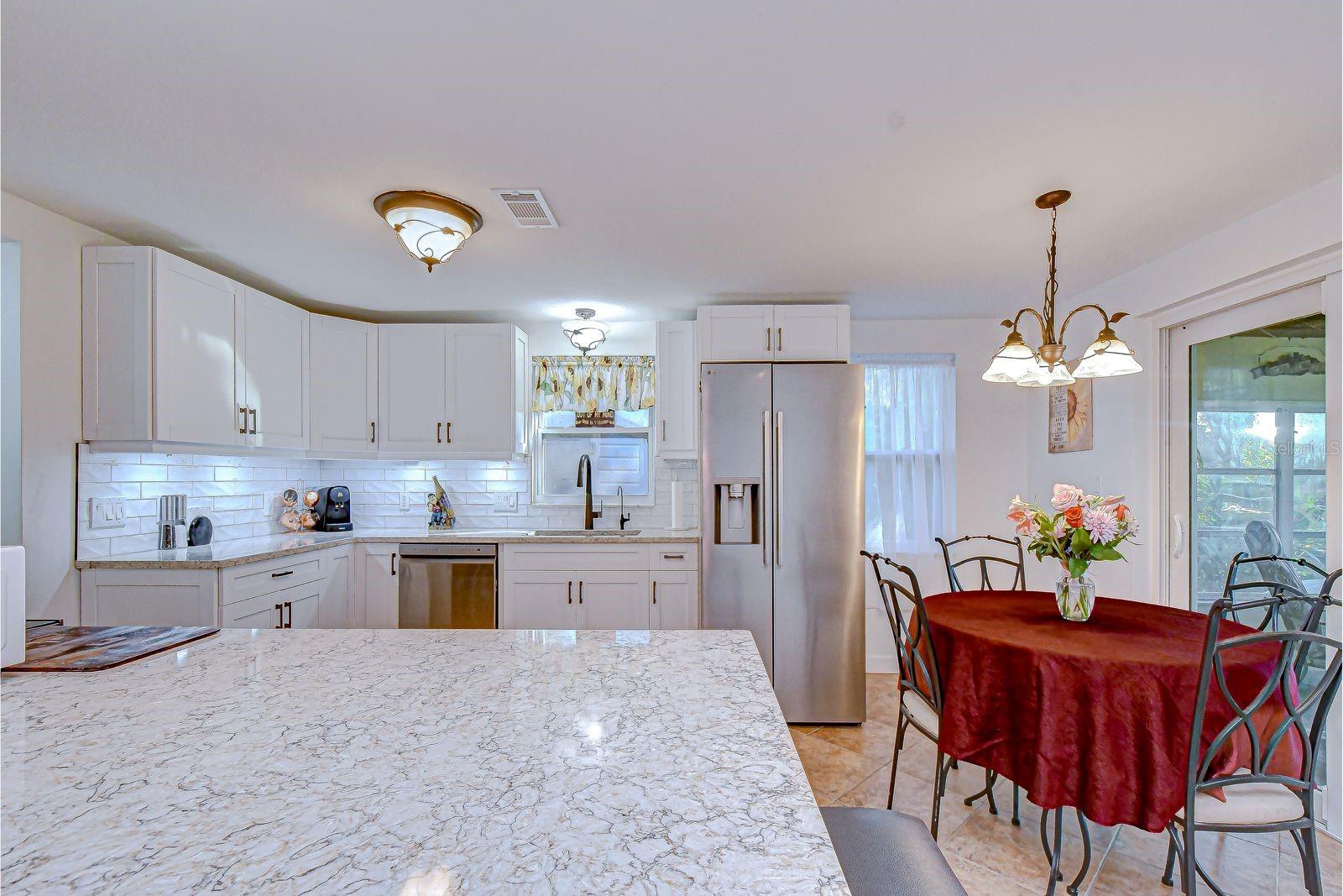 The newly updated kitchen is bright and beautiful!