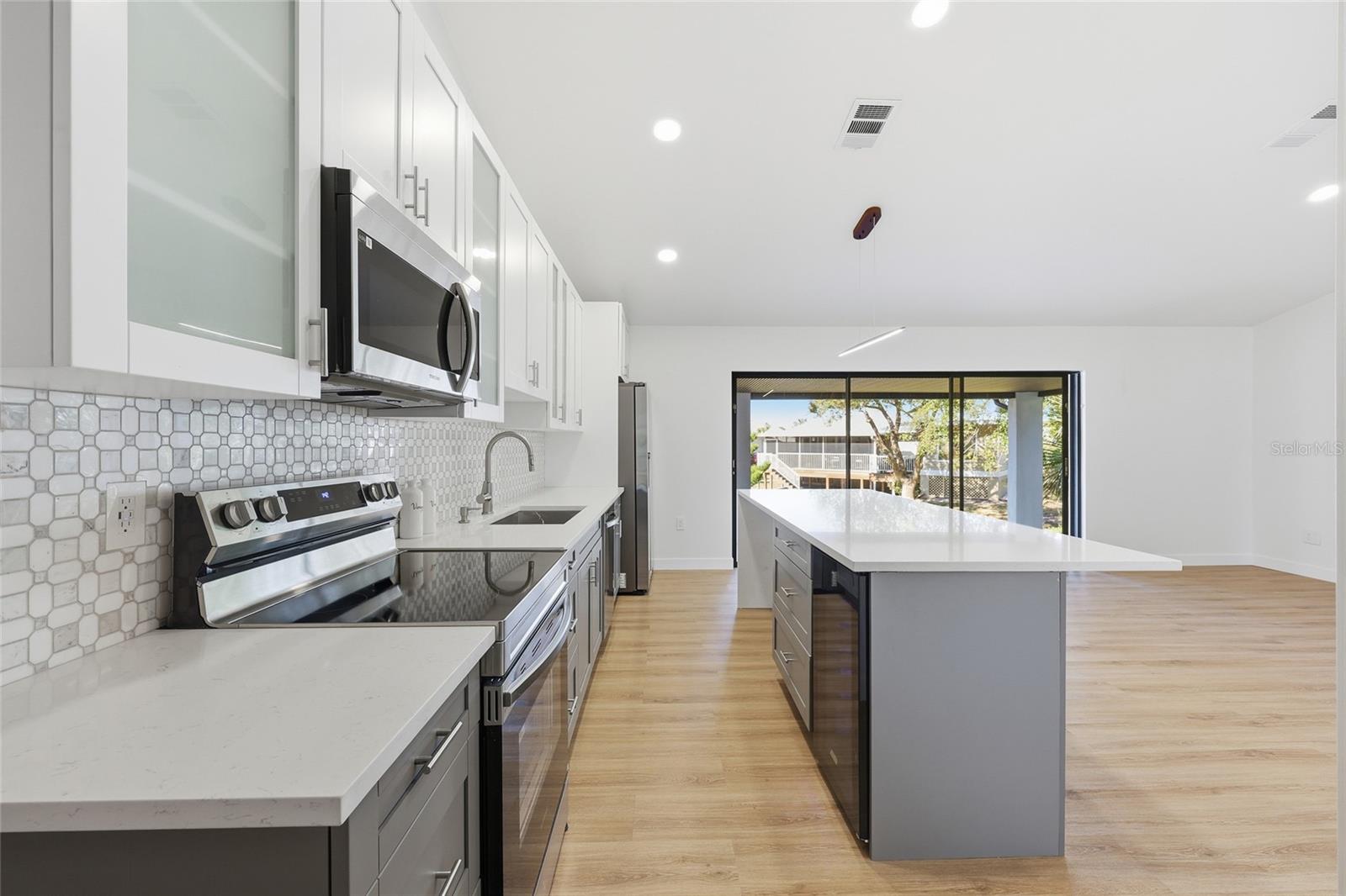 New appliances, including a wine fridge