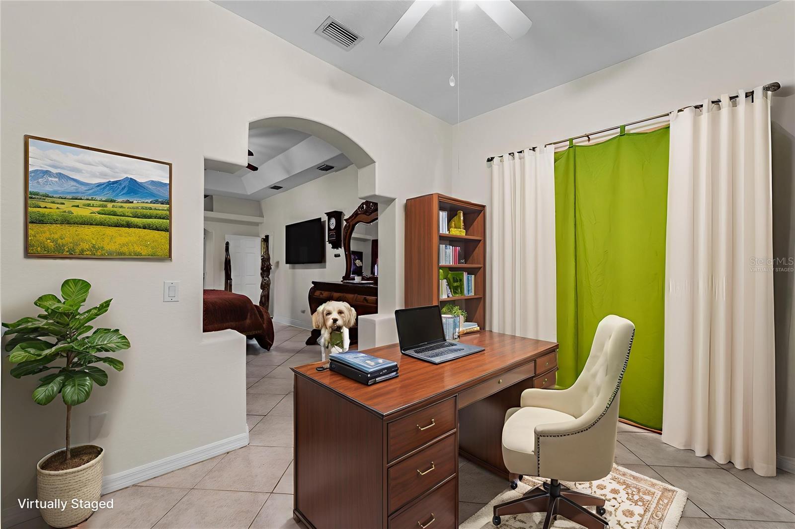 virtually staged Flex space off of the primary bedroom