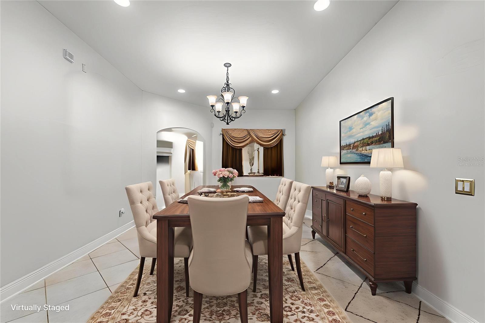 Virtually Staged formal dining room