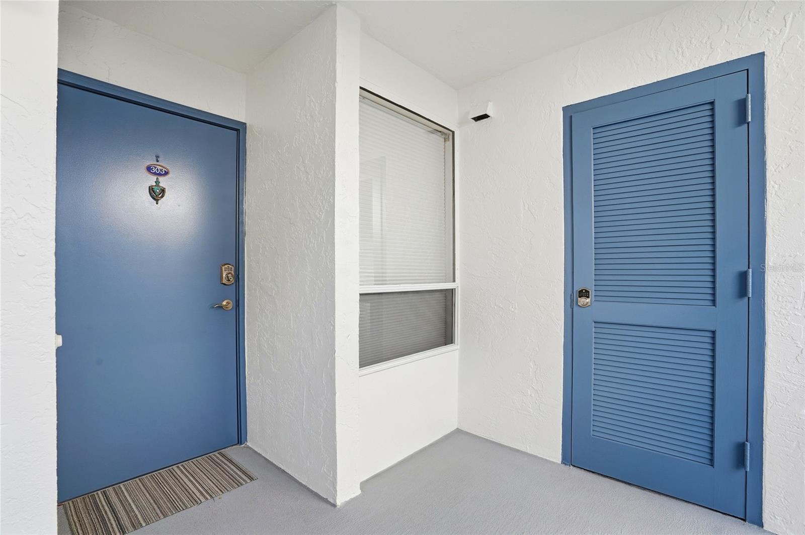 Front Door and Private Laundry Door