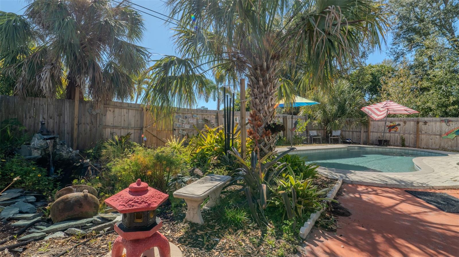 Backyard Garden and Pool.
