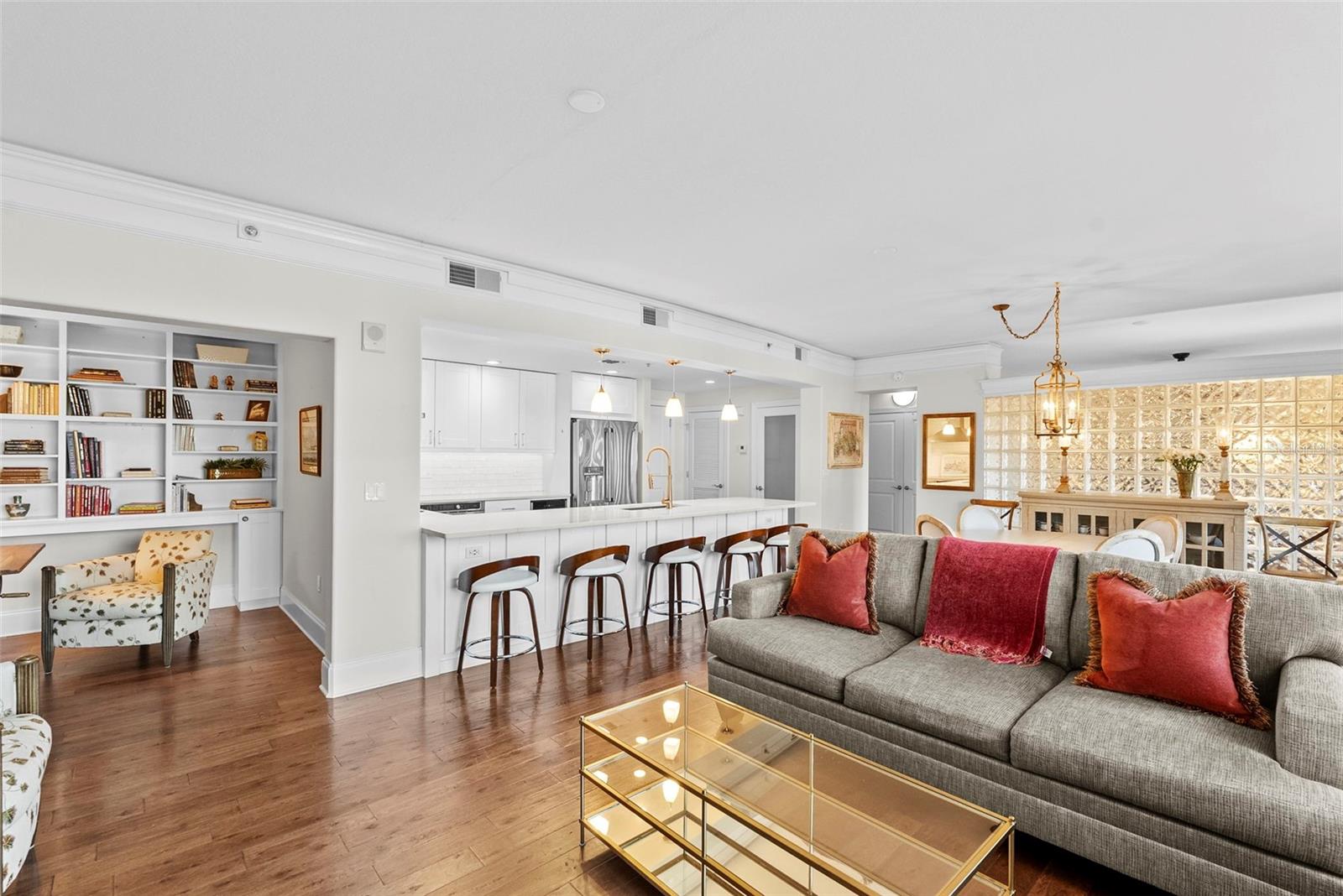 Living room and office