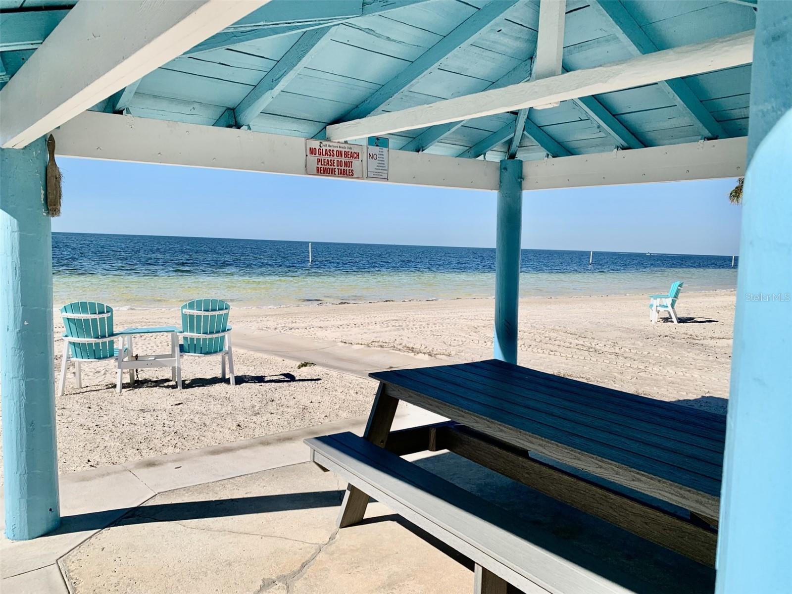 Gulf Harbors beach club cabana