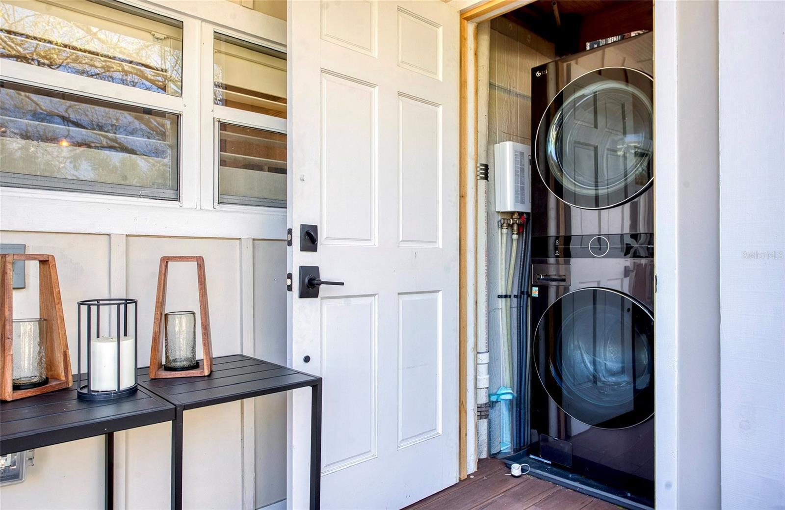 Washer & Dryer included - located in a secure room room on covered back porch just outside back door.