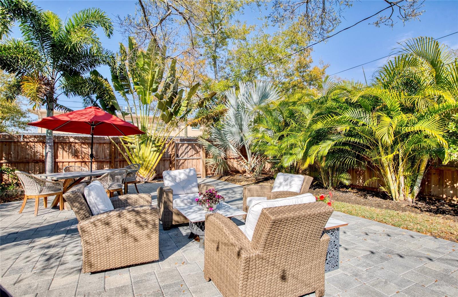 Outdoor patio and terrace is ideal for Florida entertaining year-round