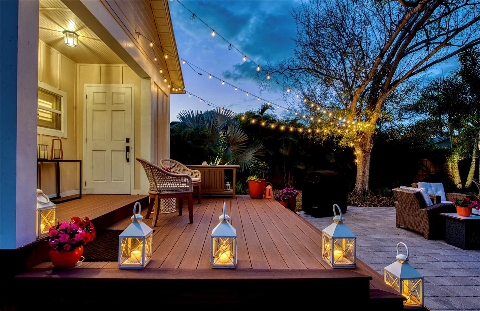 Outstanding outdoor space for evening entertaining.