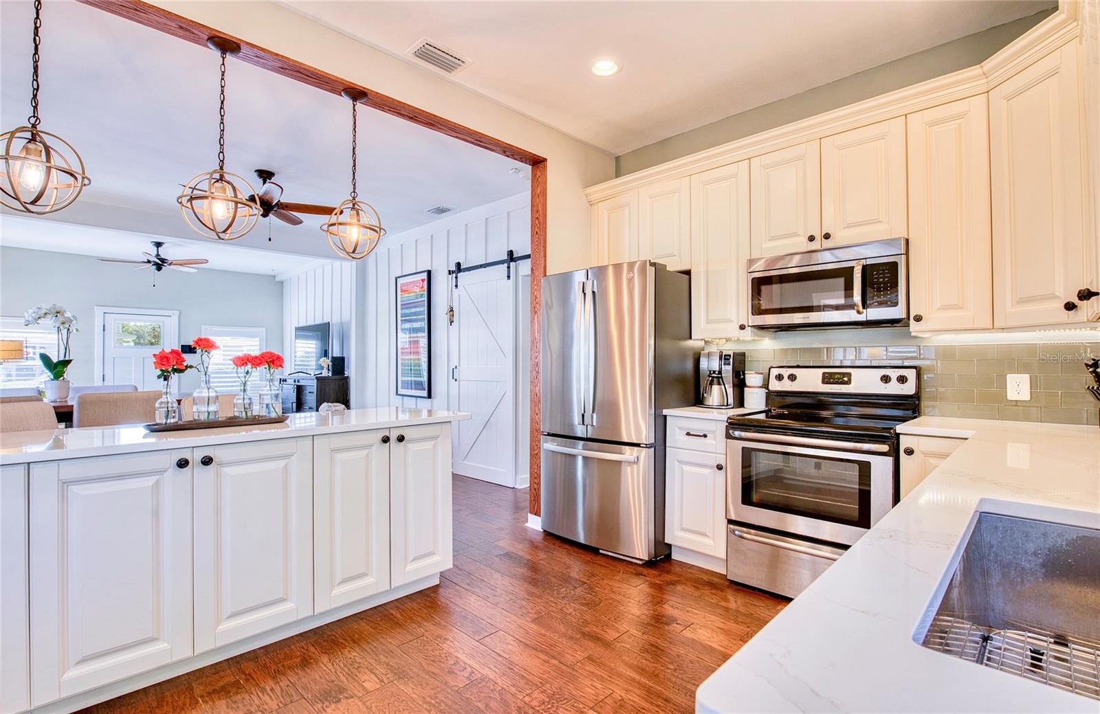 Renovated kitchen: With every detail thoughtfully addressed, all that’s left is to savor the lifestyle this exceptional home provides.