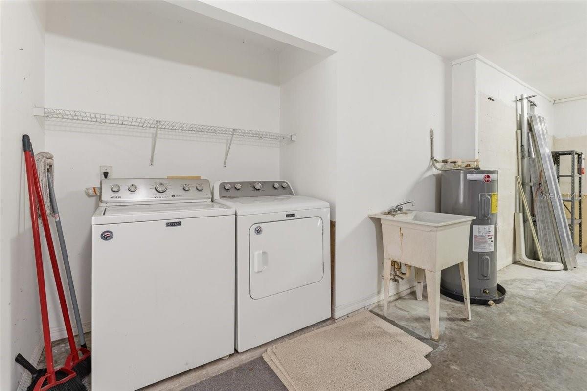 laundry equipment in garage