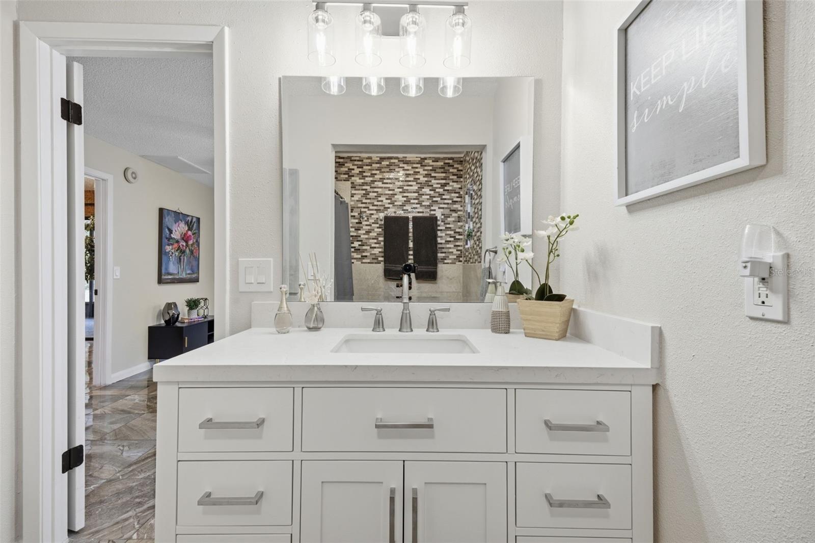 updated master bathroom