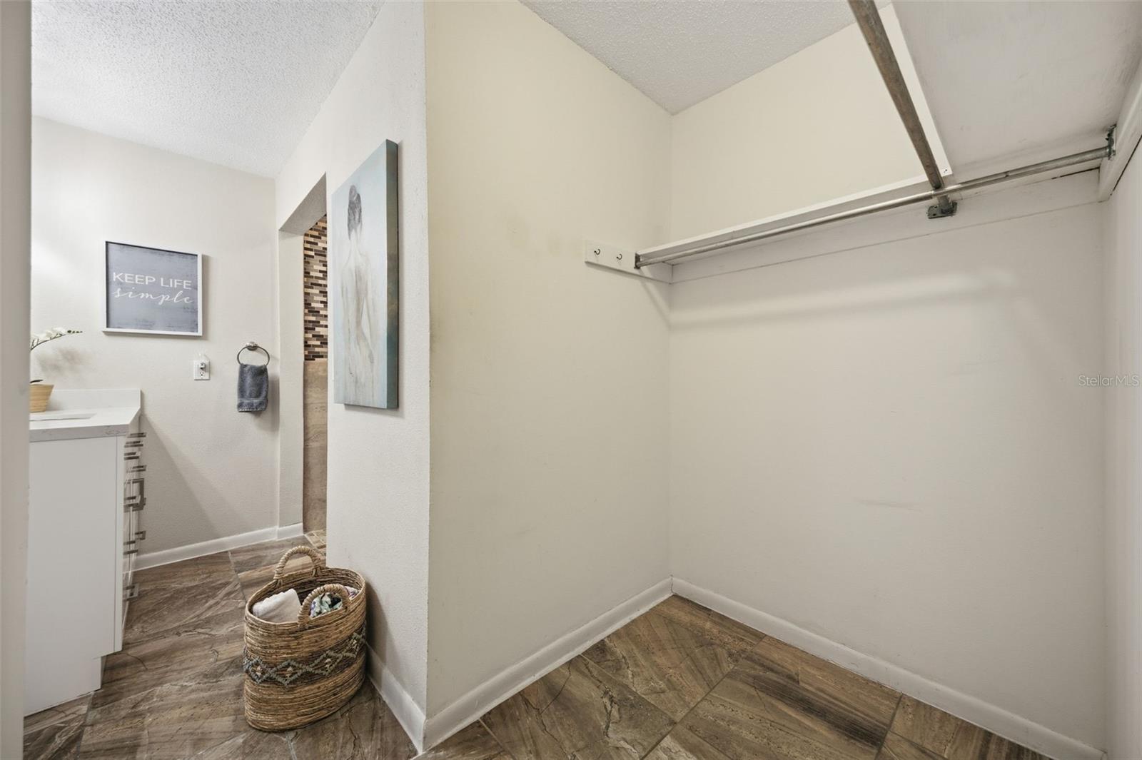 large master walk-in closet