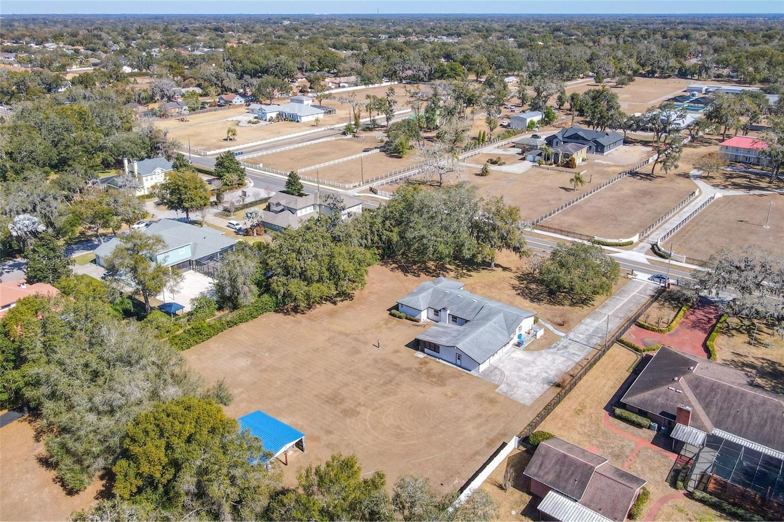 Aerial view of home and side neighour