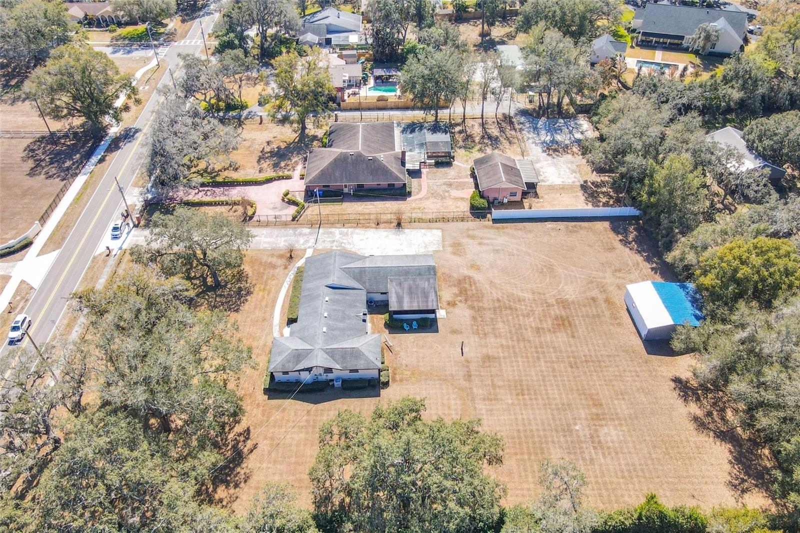 Aerial view of side view of the property