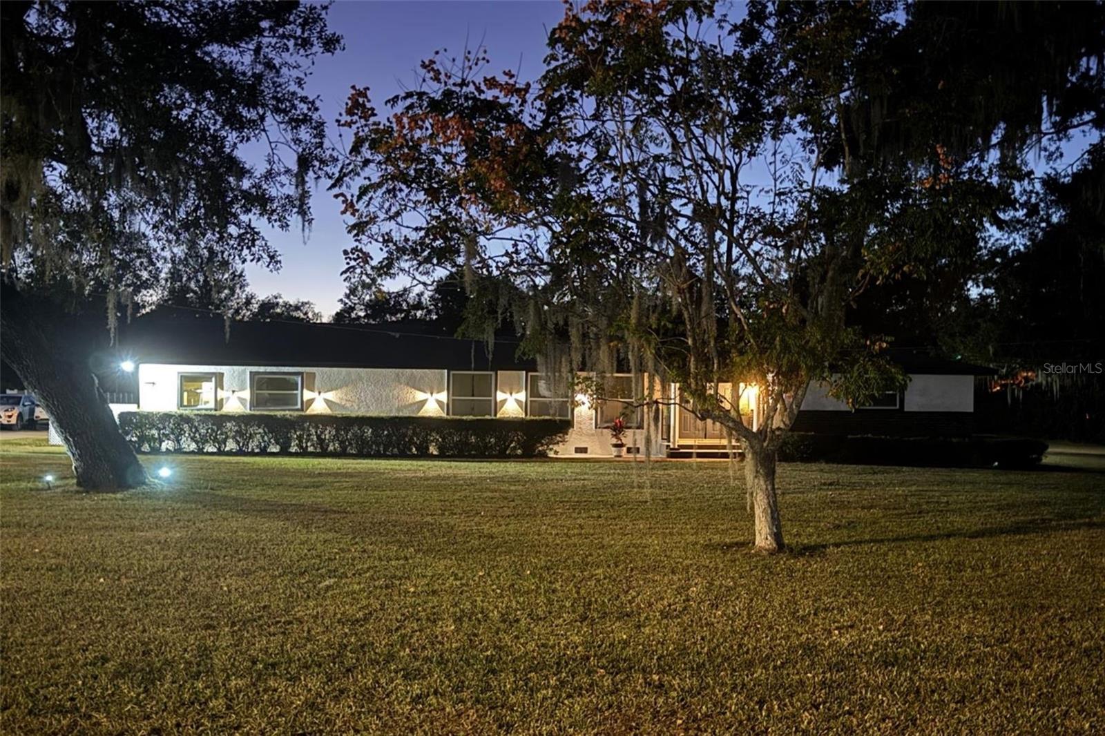 Nighttime exterior view