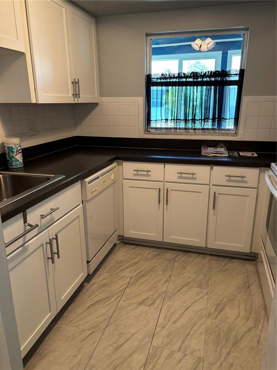 kitchen with nice white cabinets