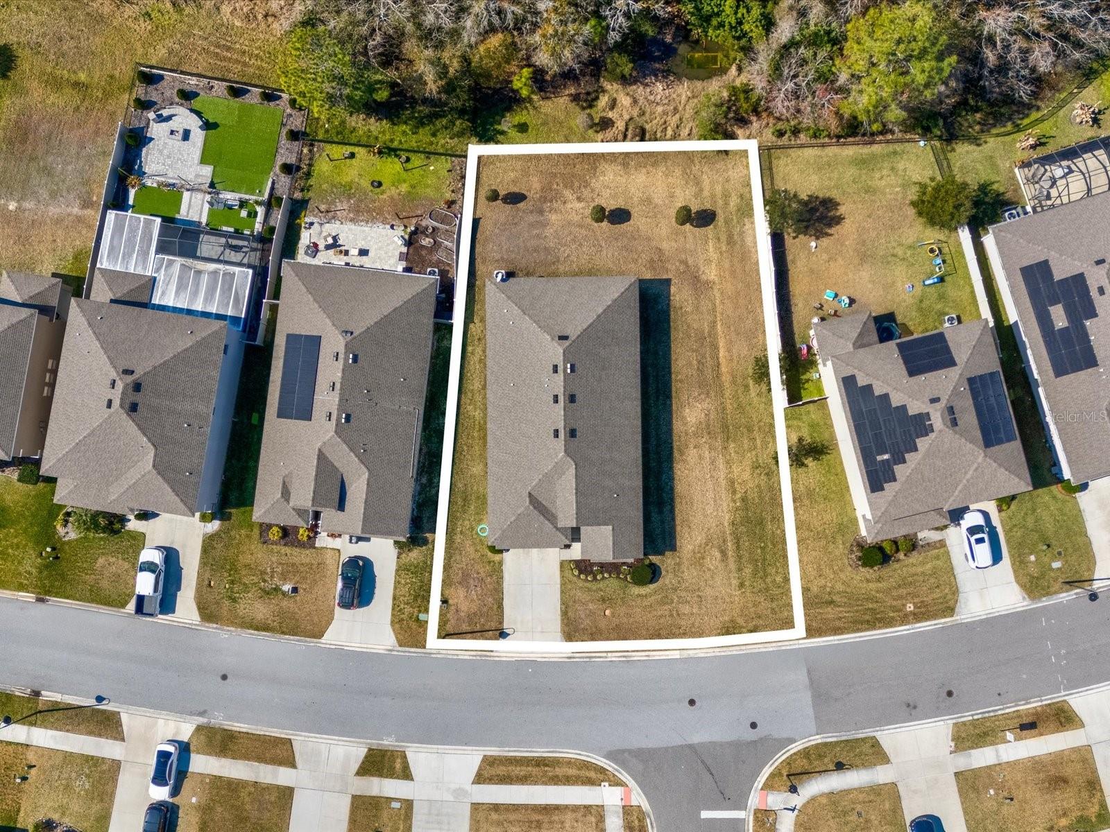 Ariel view of property