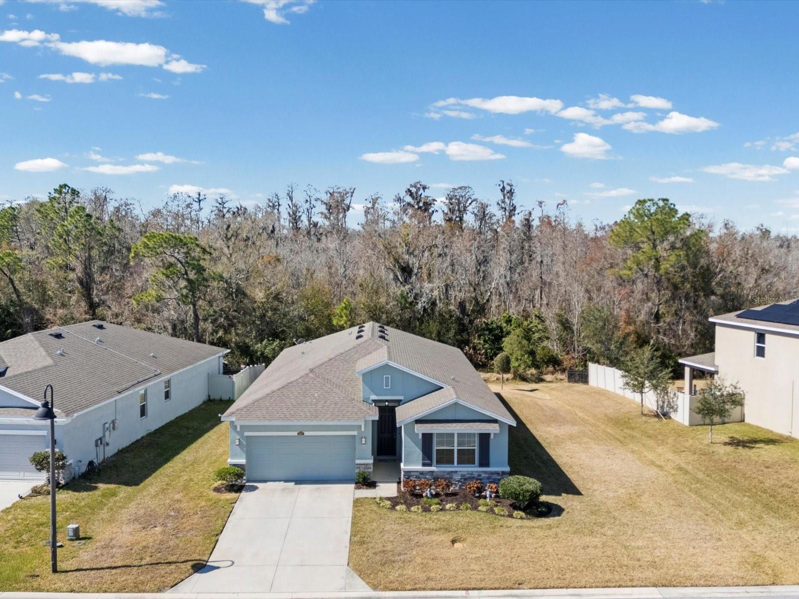 Aerial view of front