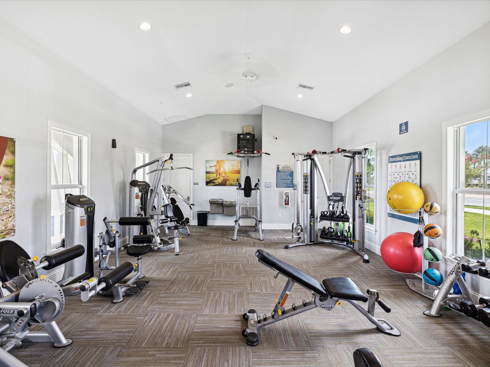 Indoor fitness room