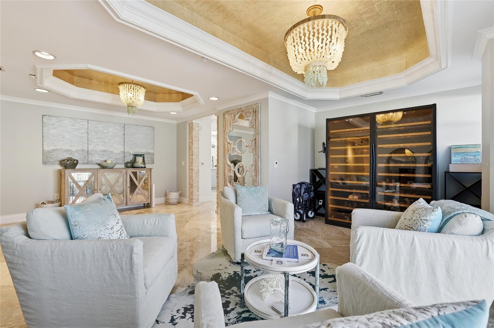 Wine seating area and balcony