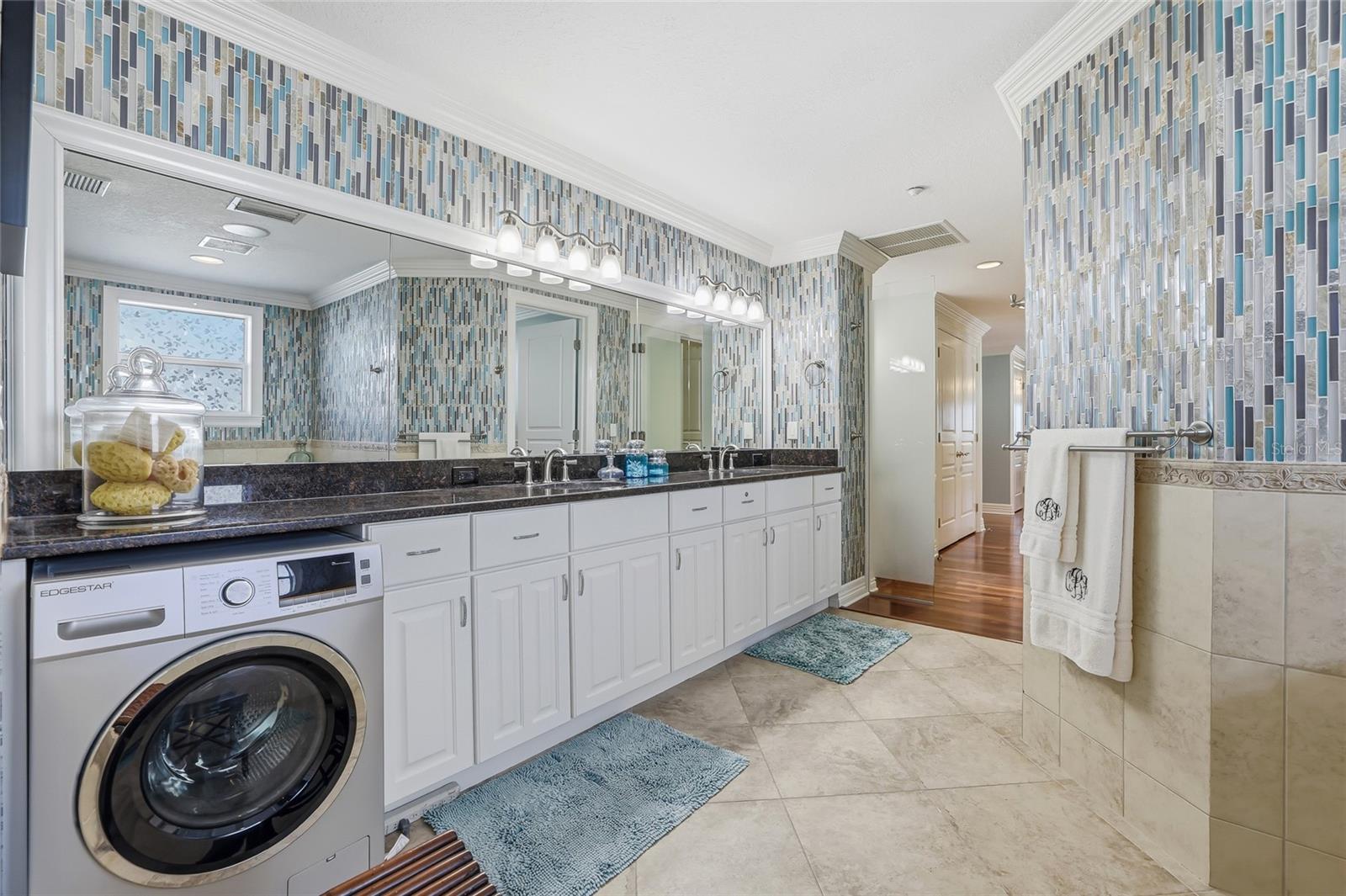 Master Bathroom with washer/dryer combo