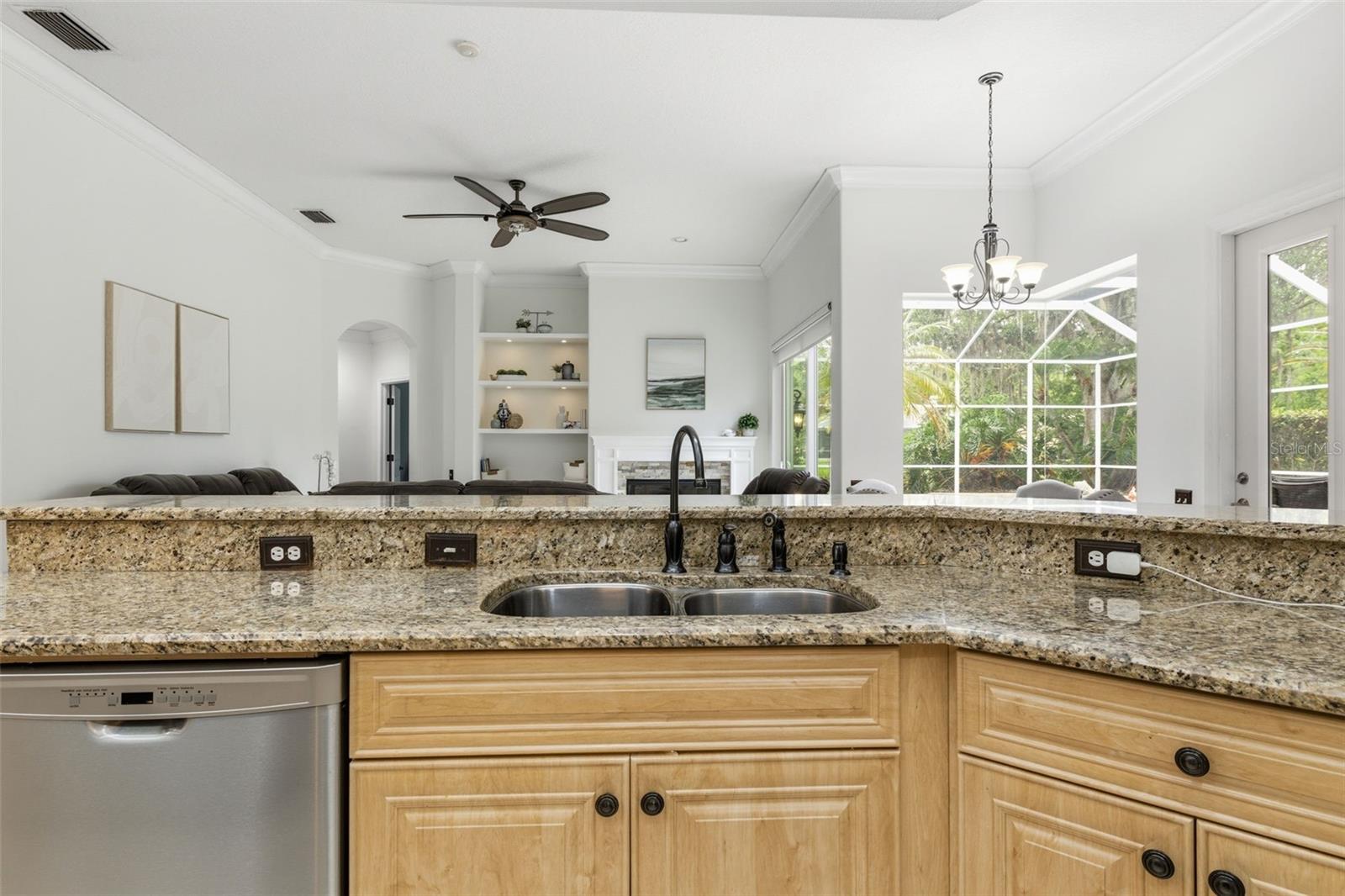 Kitchen open to living area.