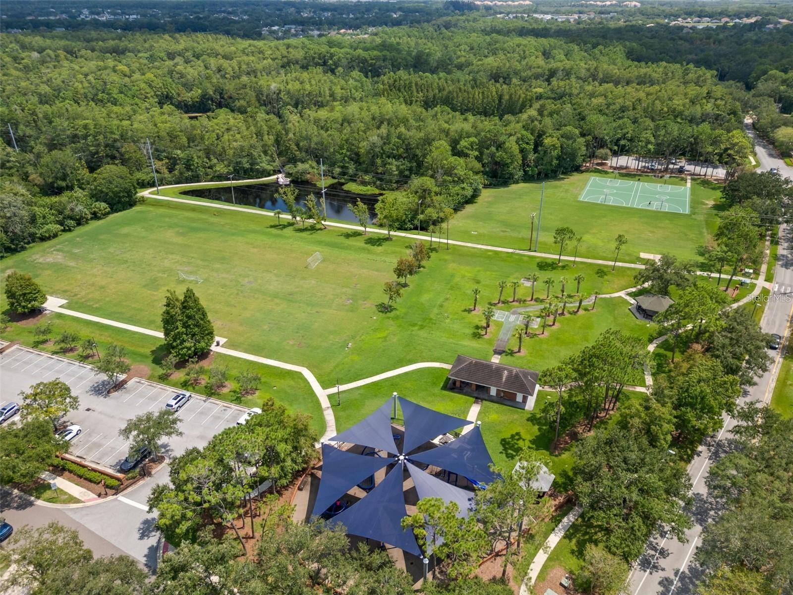 Glencliff Park fields and basketball courts.