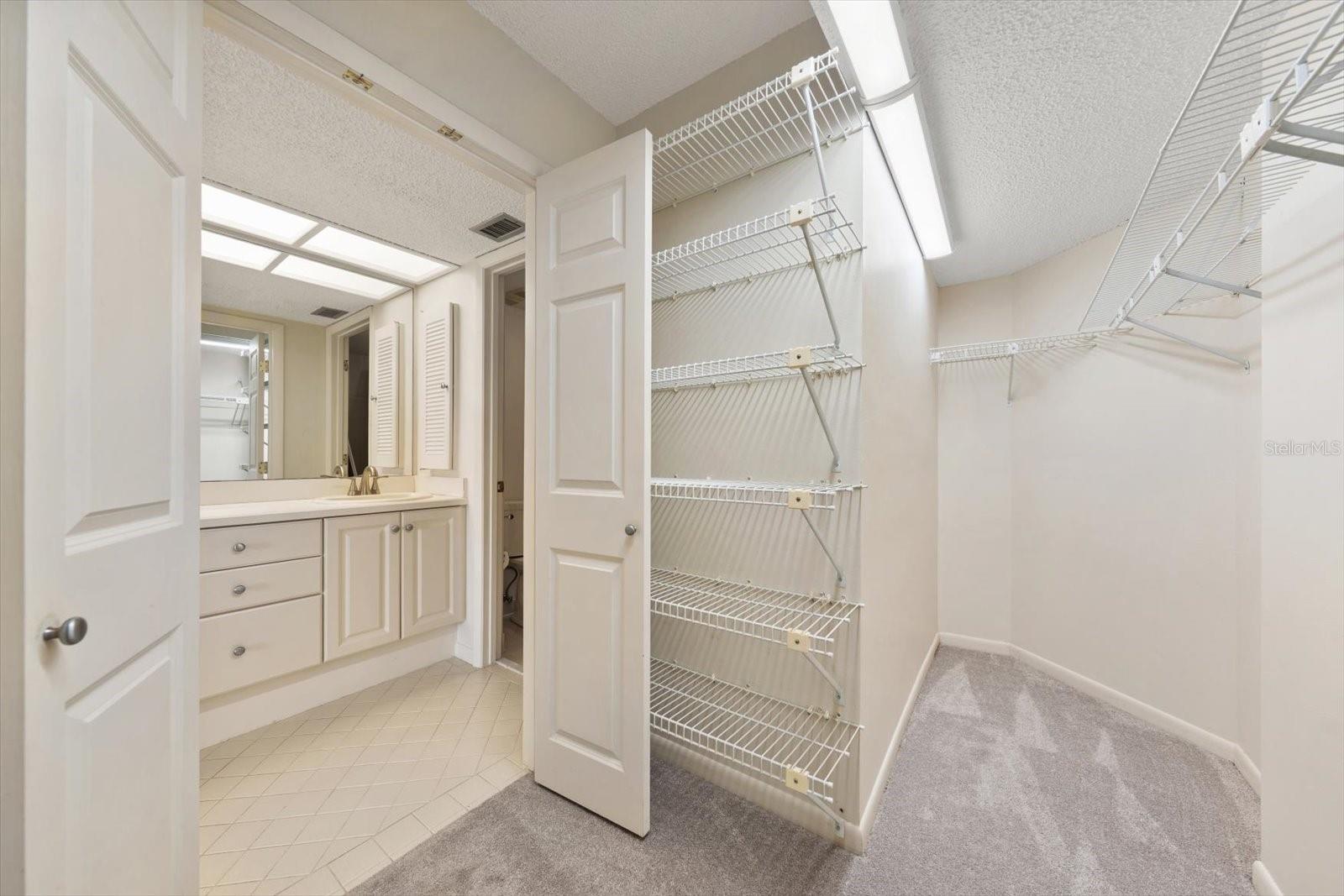 Spacious walk-in closet
