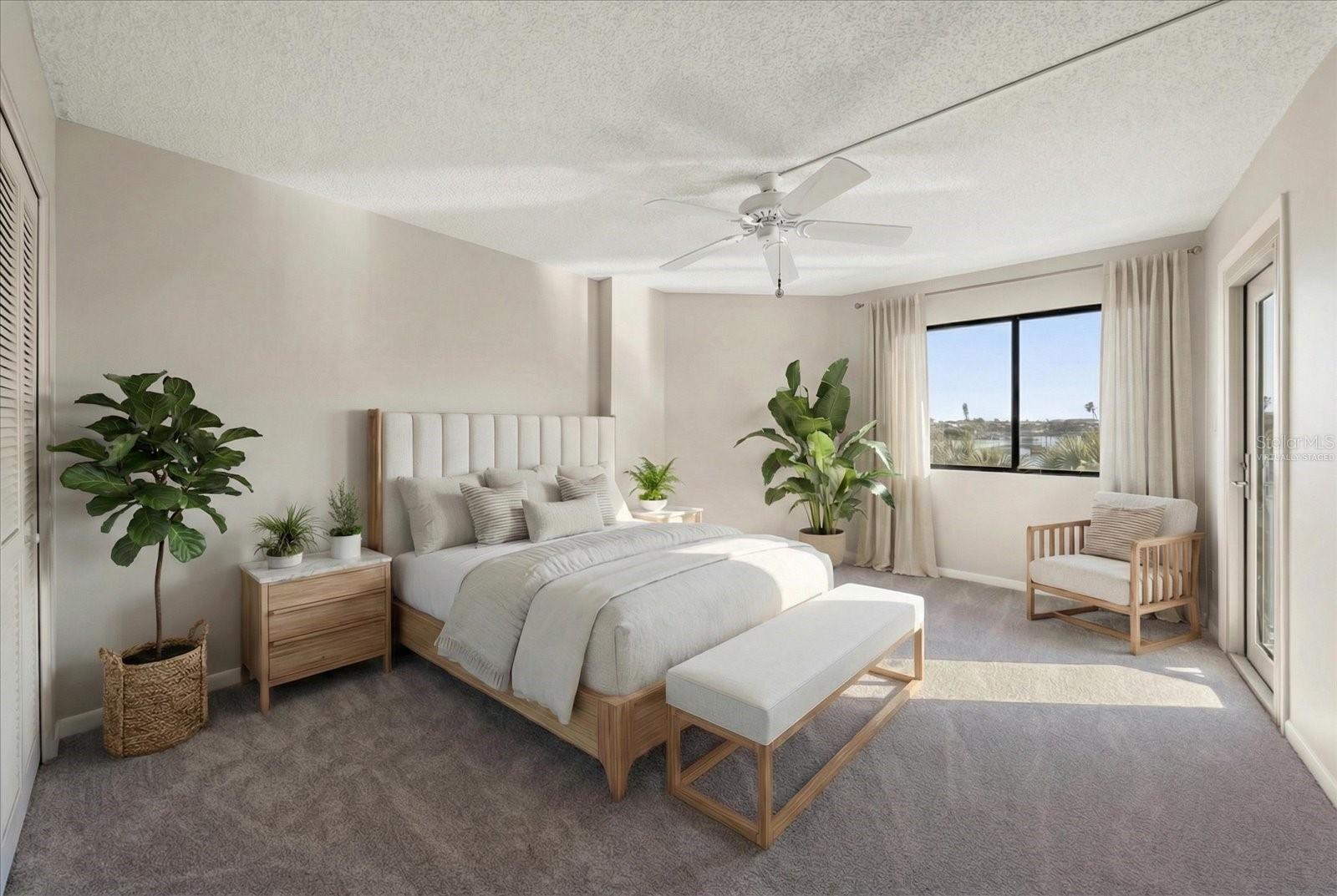 Virtually staged 2nd bedroom