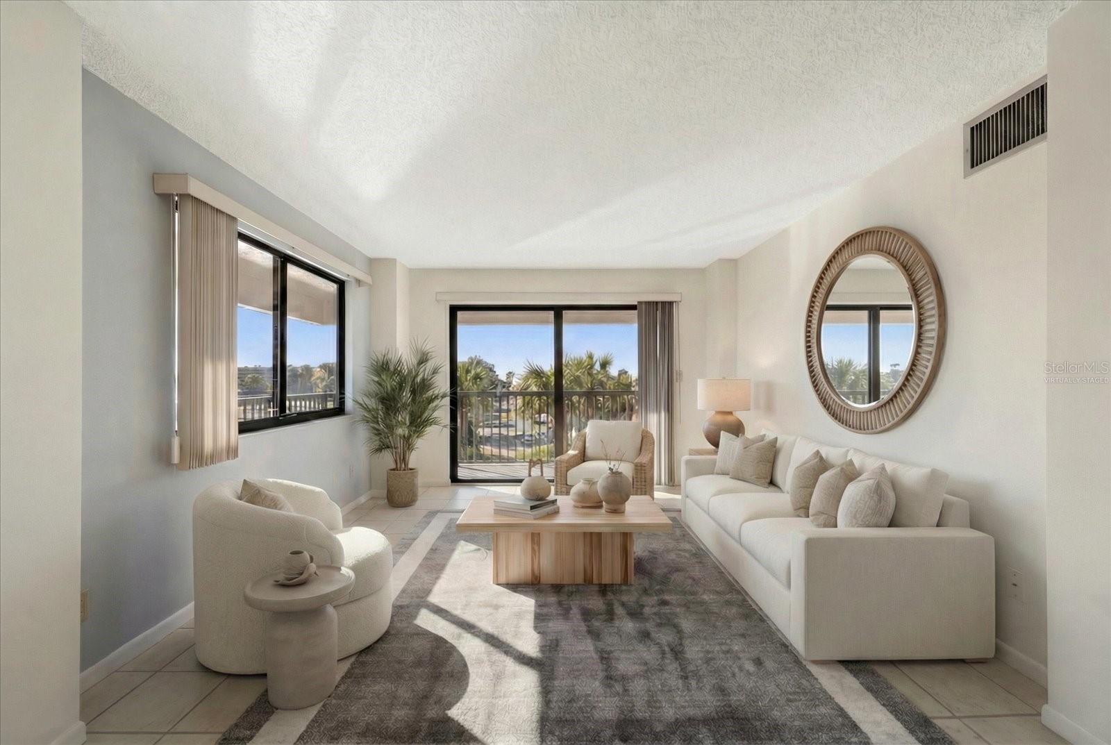 Virtually staged living room