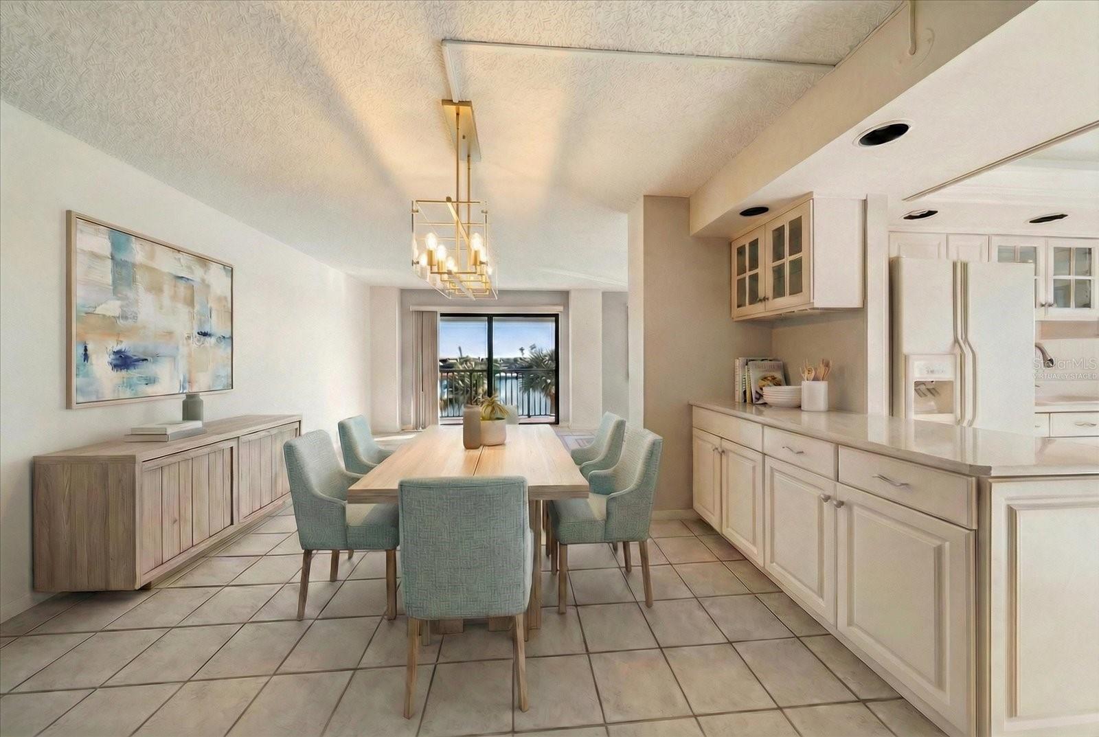 virtually staged dining room