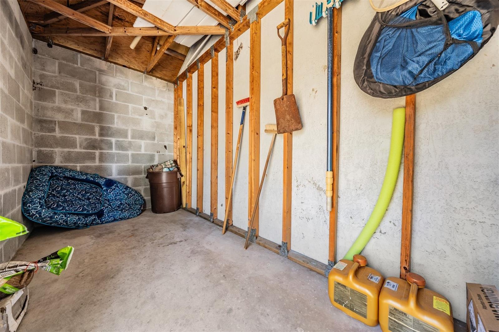 Additional storage shed built on to rear of home