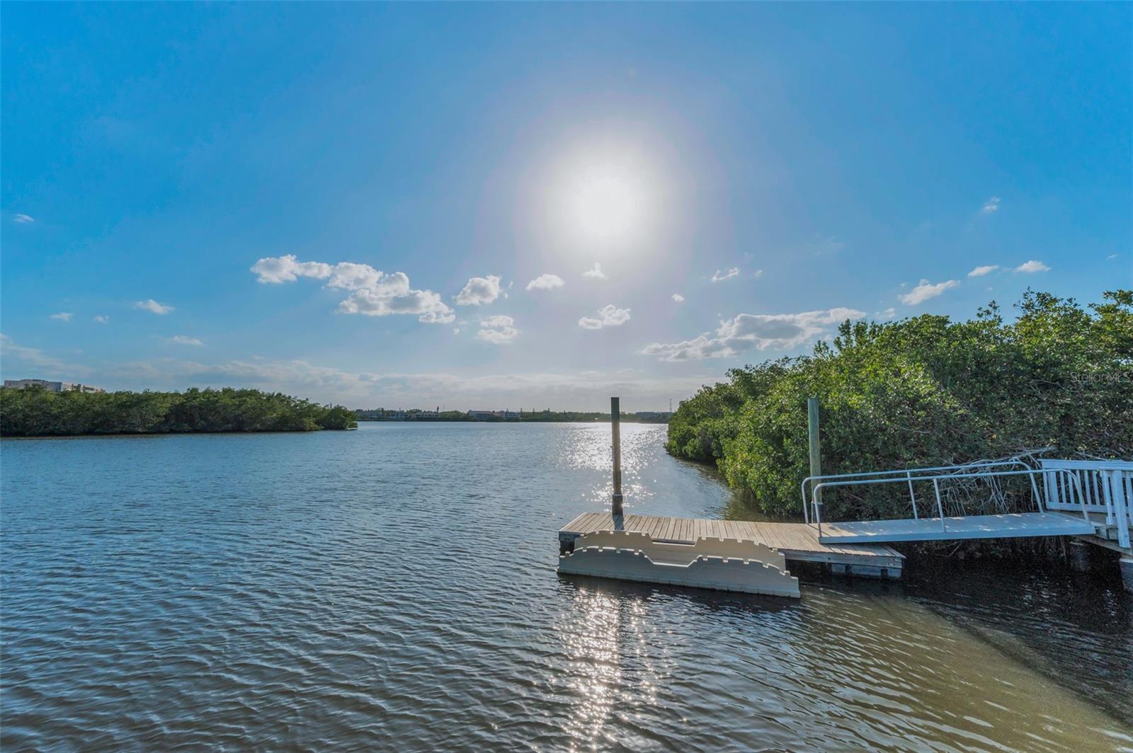 Water entrance onto fishing pier