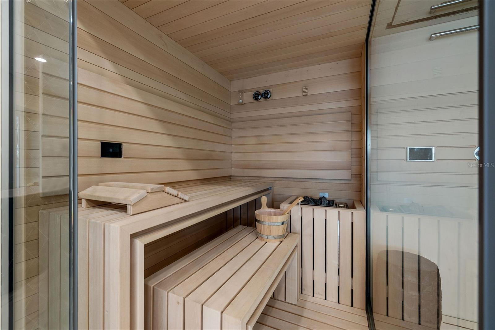 primary spa suite, steam, sauna, shower