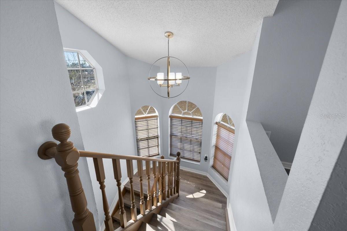 Staircase going down view