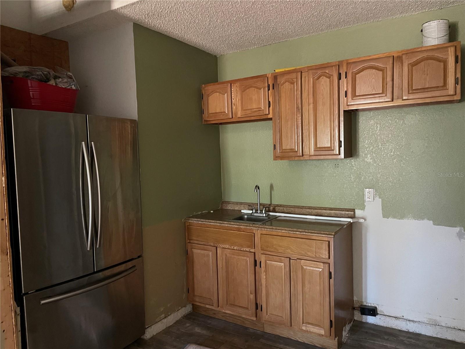 converted garage kitchenet