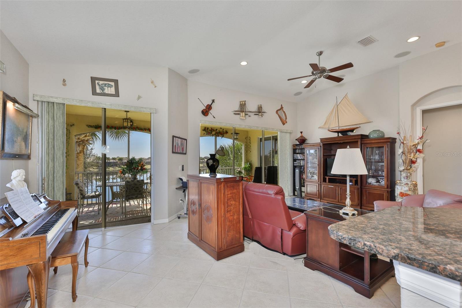 The area just off of the kitchen can be used as a dining area, music or crafting space.