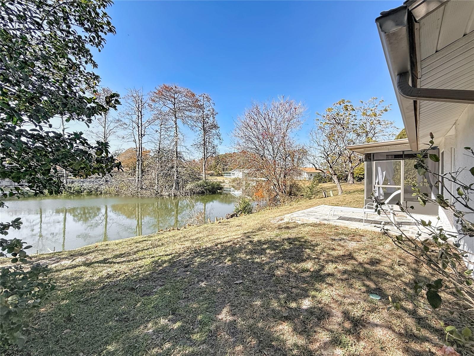 Paver Patio Area Overlooking Lake