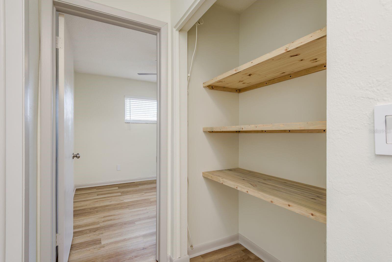 Linen closet in hall