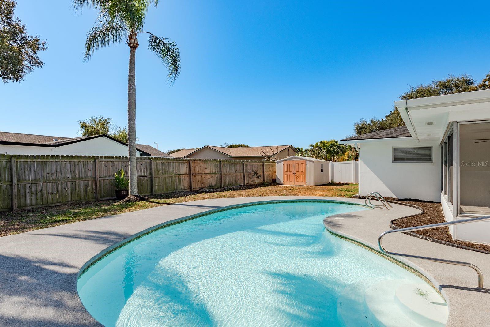 Private pool and yard