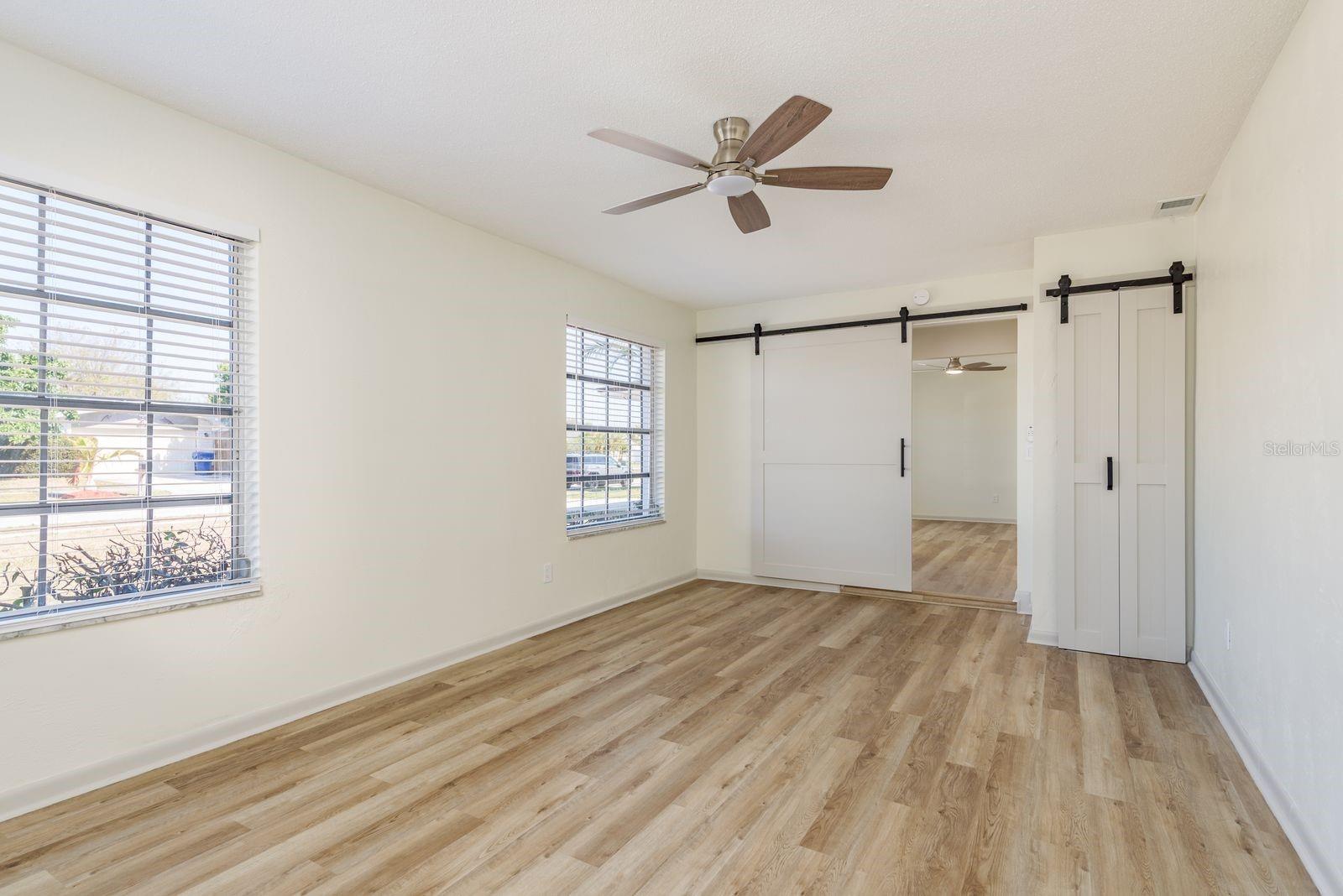 Barn doors to finish room