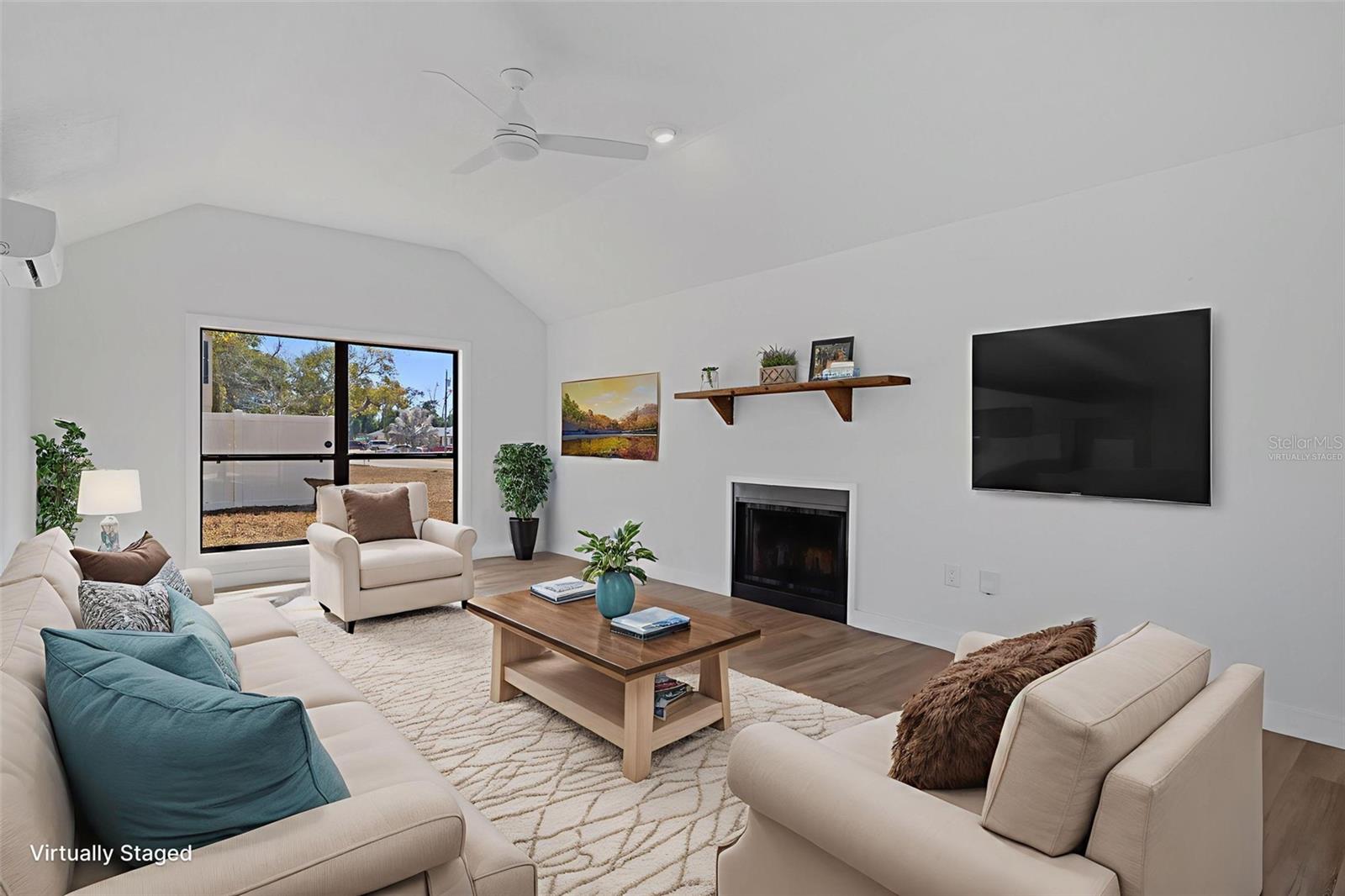 This is what the family room looks like virtually staged