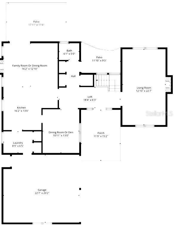 Floor Plan of the first story of the home