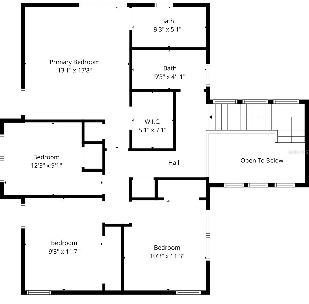 Floor Plan of the Second story of the home