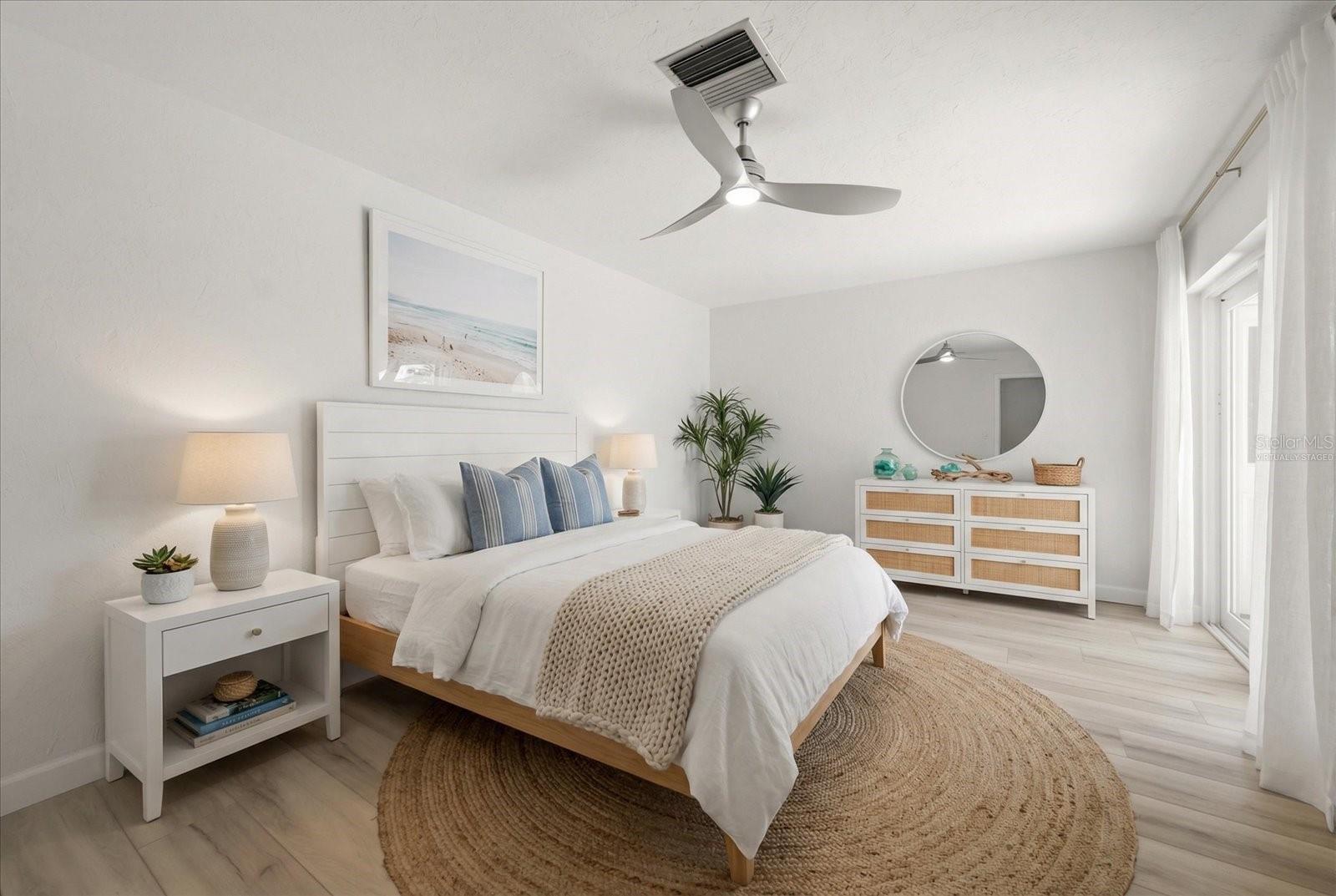 2nd Bedroom - Virtually staged - large room with 2 closets