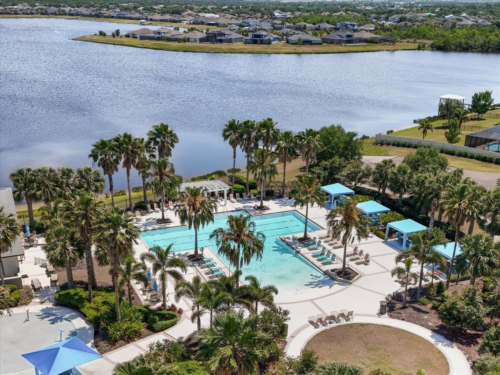 Resort-style pool and 78-acre lake