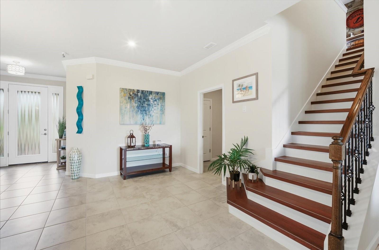 Beautiful staircase & laundry room