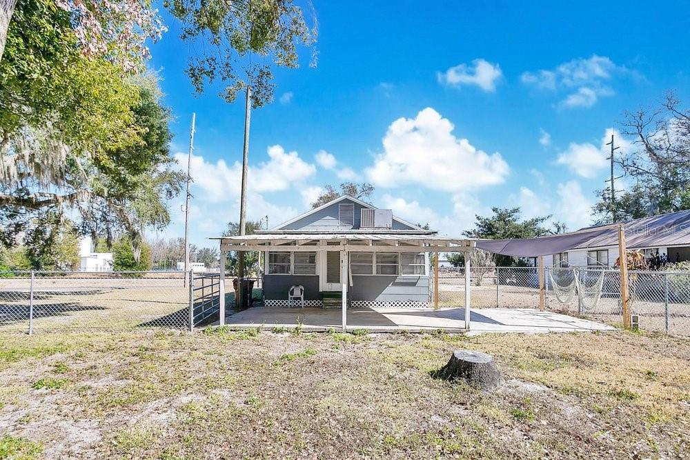 Backyard with carport