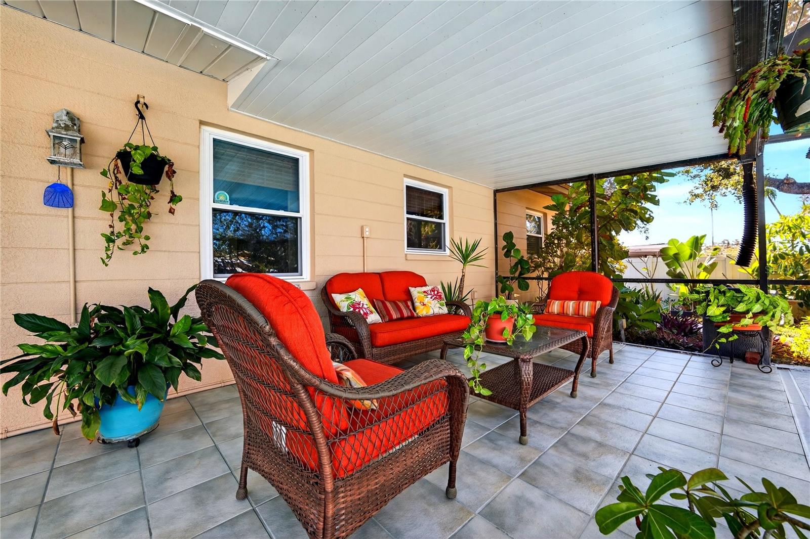 Oversized enclosed patio area